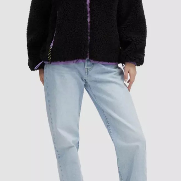NWT Coach Quilted Sherpa Black/Purple Zip Up Jacket Size XS MSRP: $598 - Picture 5 of 6